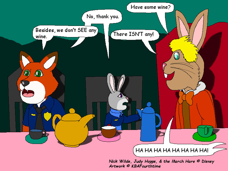 Hopps and Wilde at Mad Tea Party