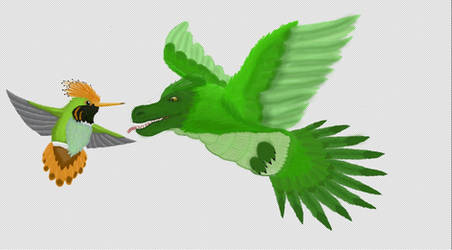 The Hummingdile meets Rufus (w/o background)