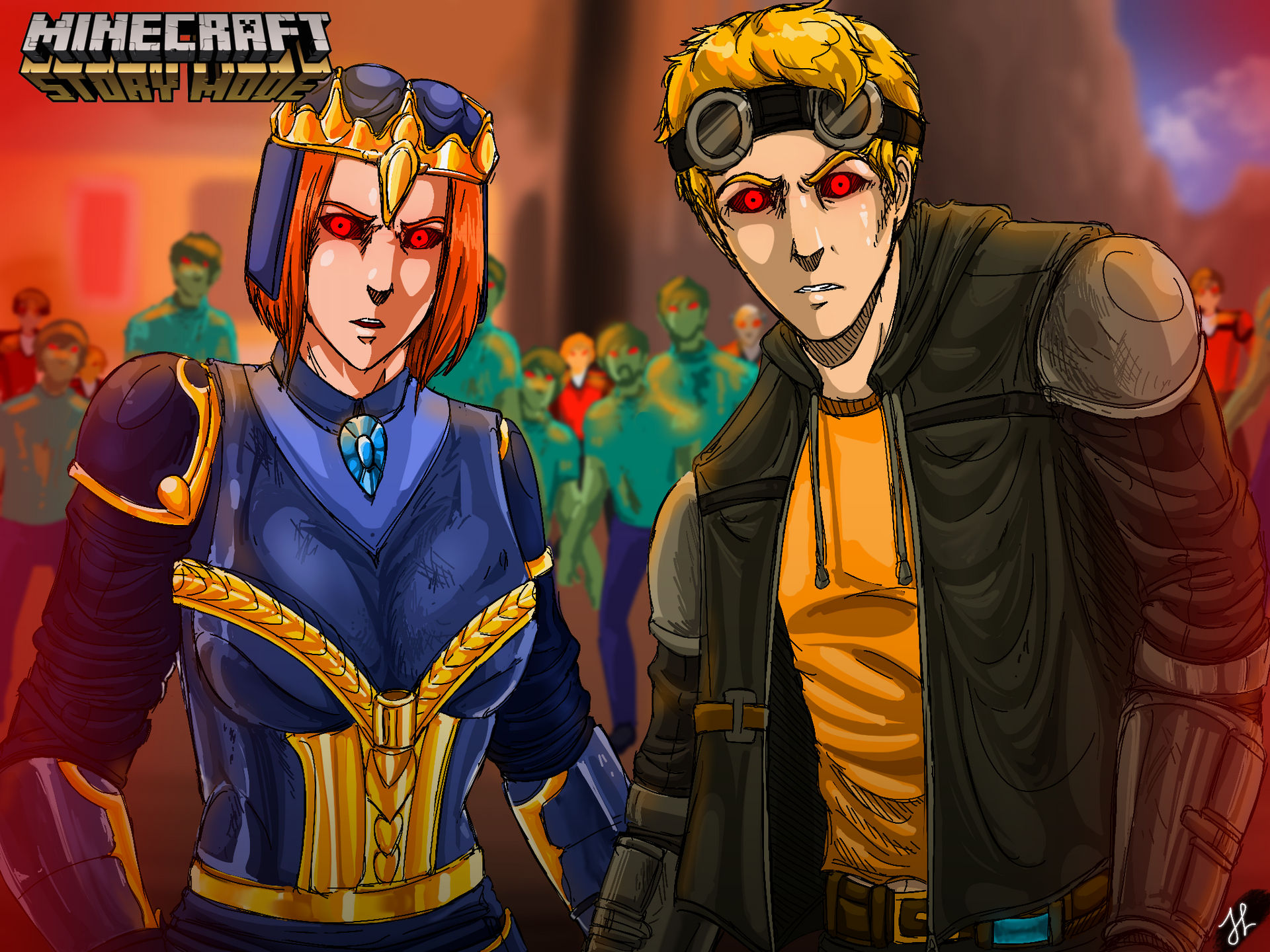 Minecraft: Story Mode fanart - Lukas and Petra by Norvadier on DeviantArt