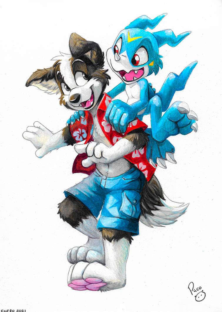 Roni and Veemon by pandapaco on DeviantArt