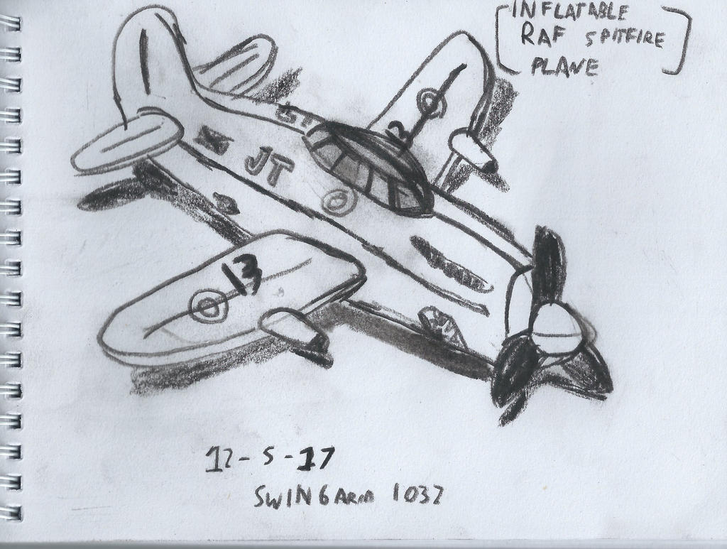 Inflatable Spitfires Inflatable RAF Spitfire Charcoal Drawing by swingarm1032 on DeviantArt