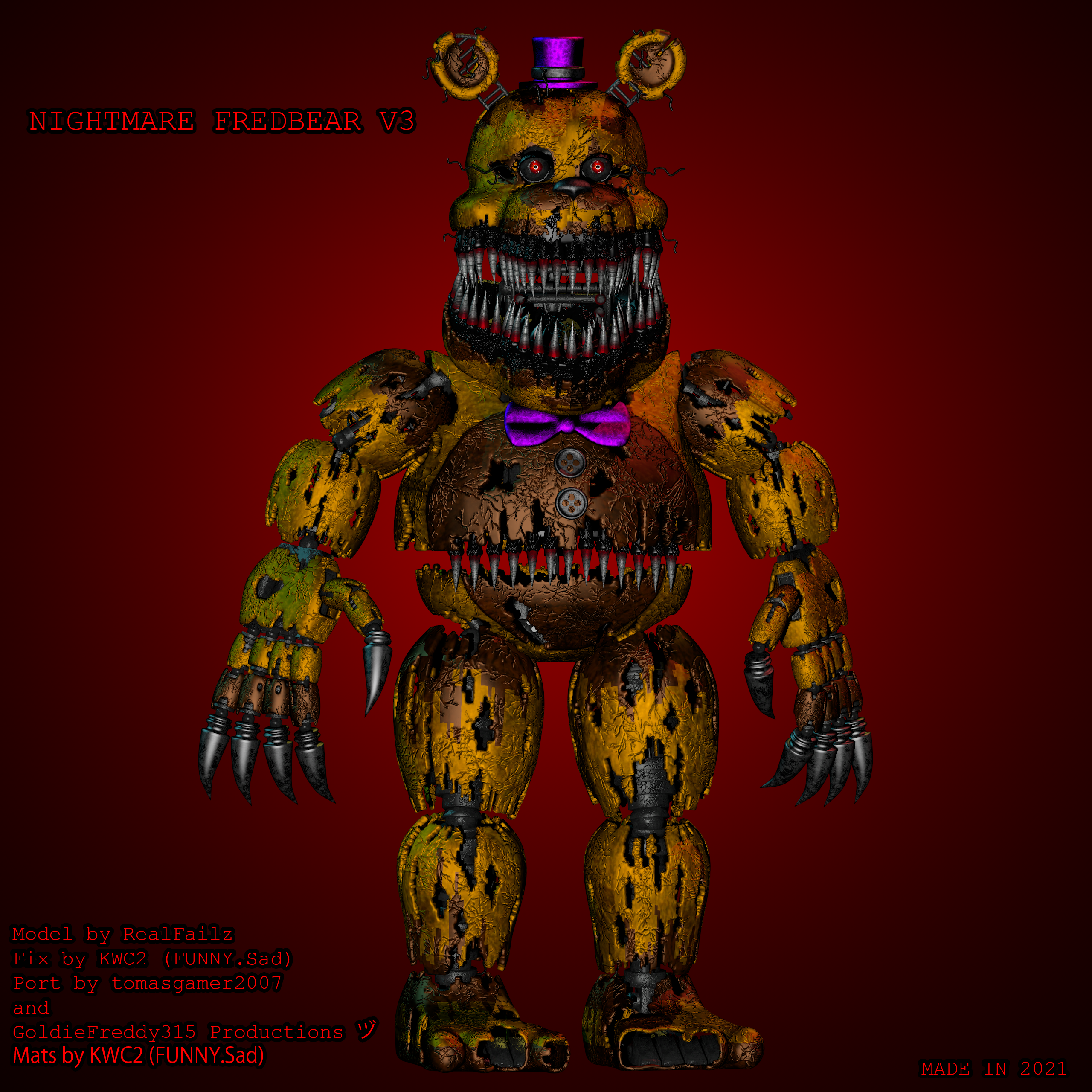 Fixed Nightmare Fredbear by DaHooplerzMan on DeviantArt