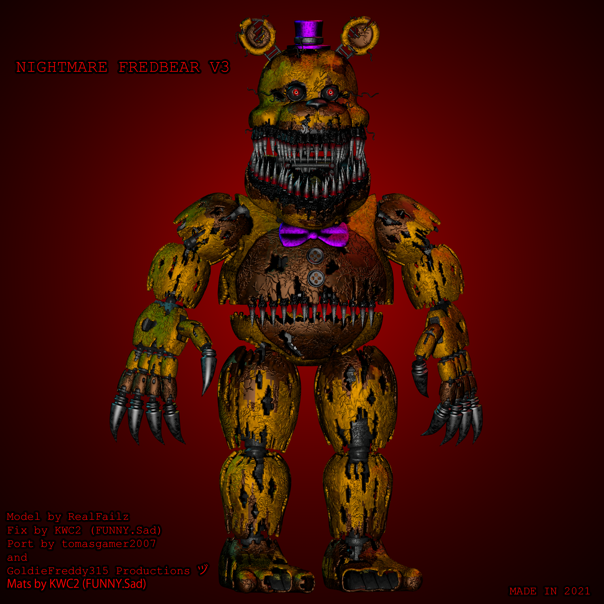 Nightmare Fredbear PNG by OfficialAJP on DeviantArt