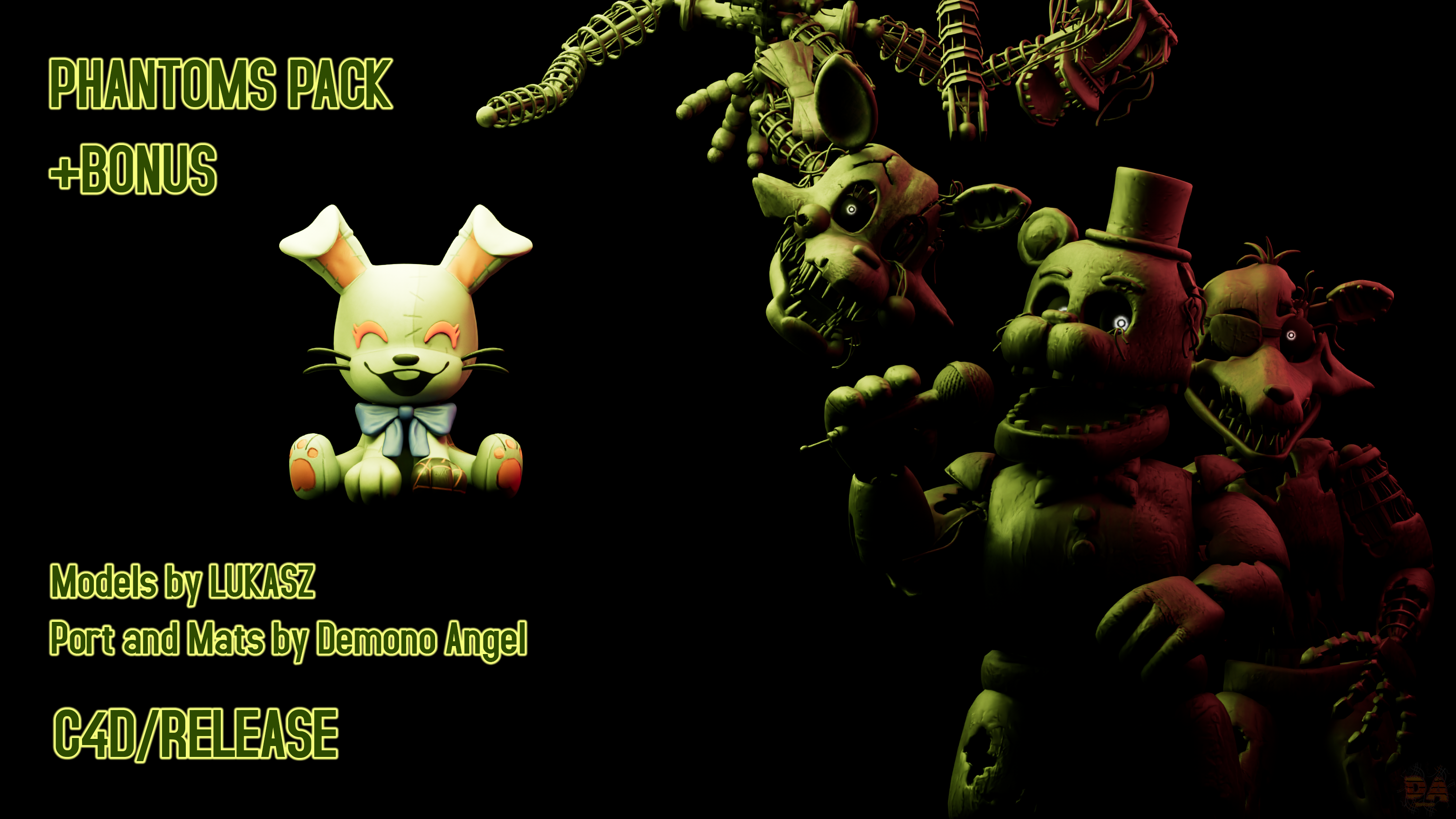 𝔸lex Bonilma on X: (C4D)FNAF 2 Pack Release - - After 6 months, today I  bring you this pack of models. I hope you enjoy. Sorry for the inactivity.  Model by: Scott/SWS/Illumix