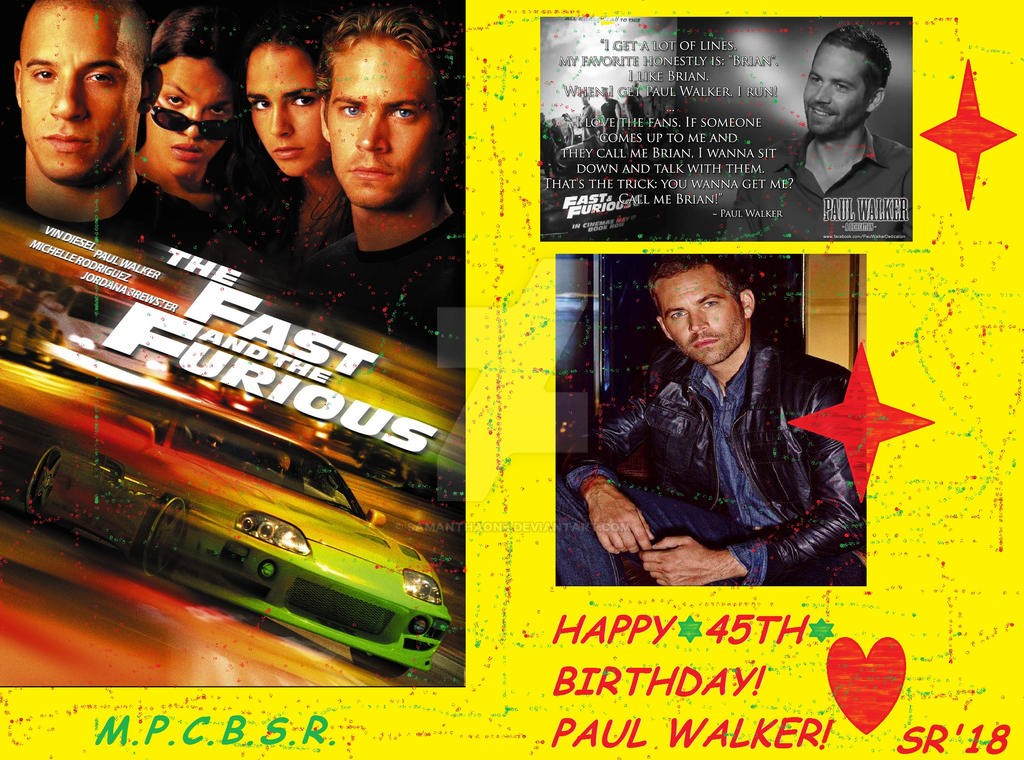Paul Walker - 2018 Birthday by Samanthaone on DeviantArt