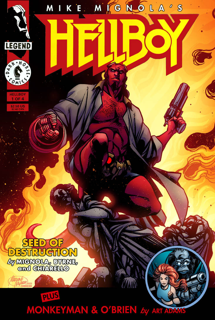 Hellboy Comic Label Hellboy anniversary - comic cover remake by HernanCabrera on DeviantArt