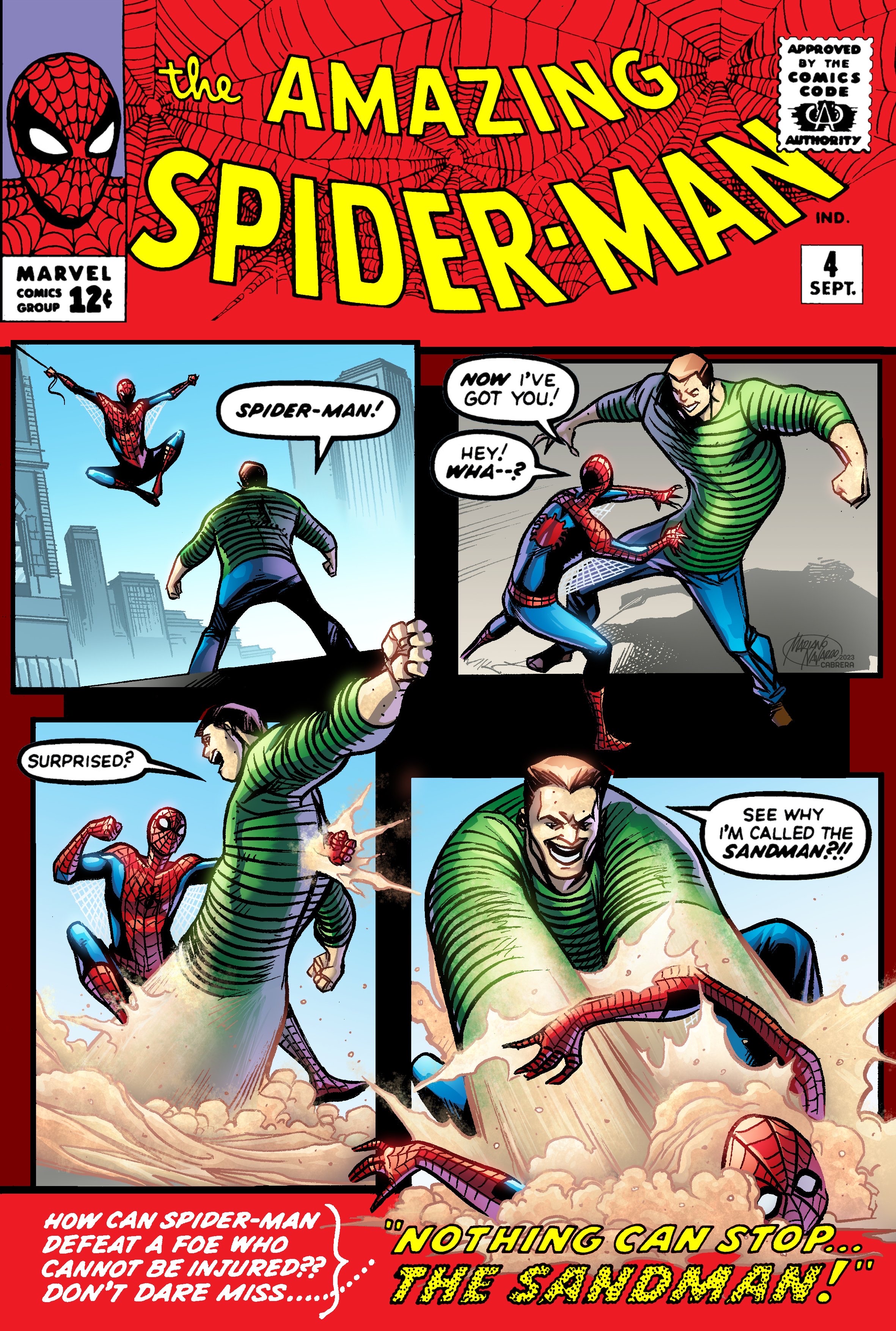 AMAZING FANTASY # 15 COVER RECREATION 1ST SPIDER-MAN ORIGINAL COMIC COLOR  ART