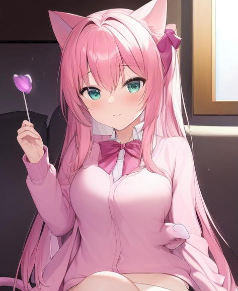 Pink cat girl by sigils54 on DeviantArt