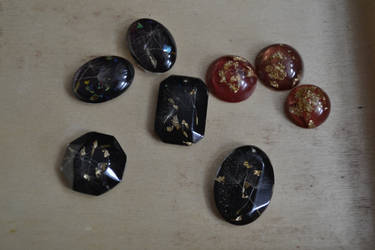 set of handmade cabochons