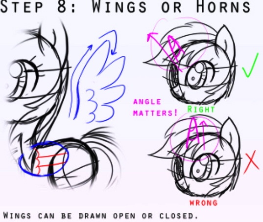 The eight steps to drawing ponies! 7/8