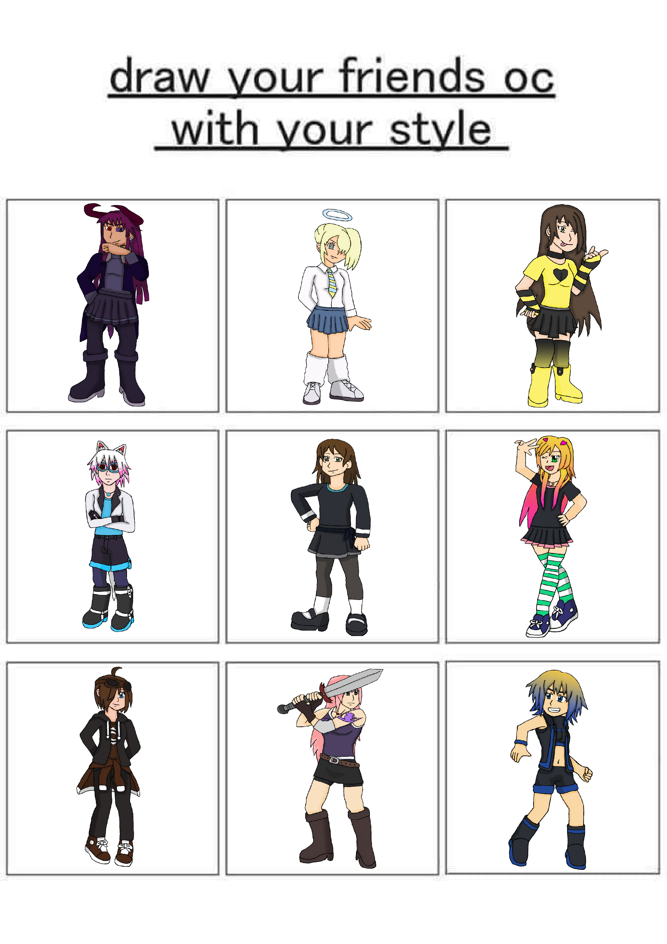 Draw Your Friends' OC with your Style by ExcaManga on DeviantArt