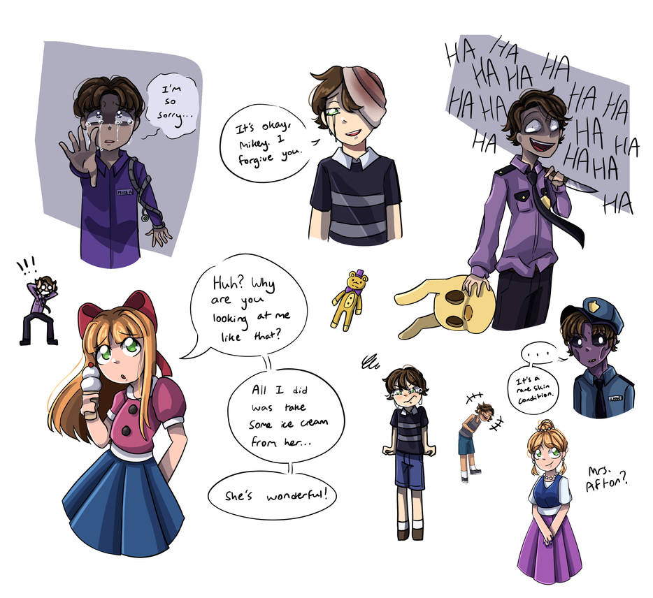 FNAF Afton Family Sketches by Sisterbrine on DeviantArt