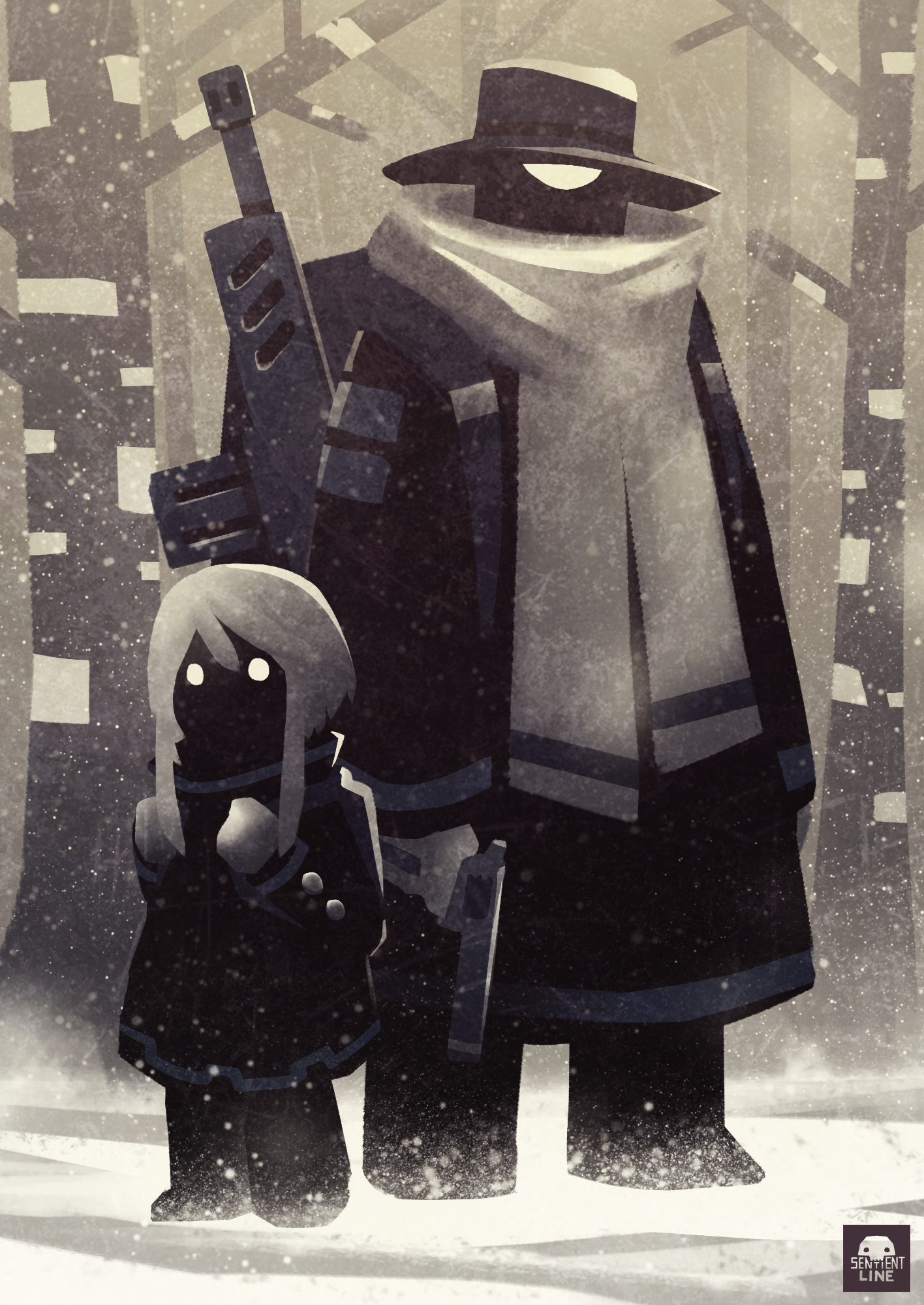 Two Triangle Man The Triangle Man and the Little Girl by SentientLine on DeviantArt