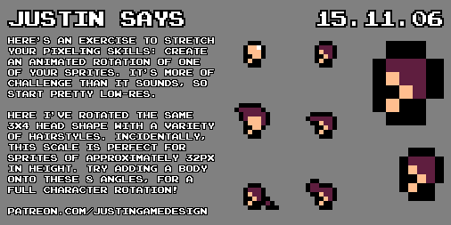 Justin Says, A Pixel Art Tutorial - Head Rotations by JustinGameDesign ...