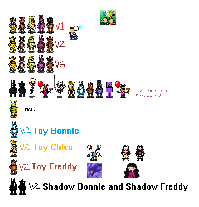 The Spriters Resource - Full Sheet View - Five Nights at Freddy's 2 - Other  Animatronics