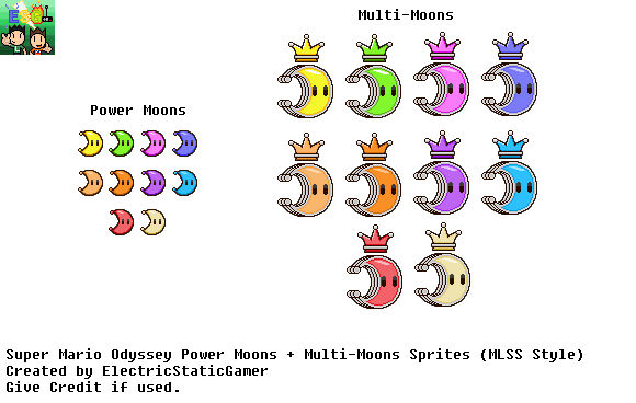 Mario Odyssey Power Moon Sprites (MLSS Style) by ElectricStaticGamer on  DeviantArt