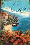 Capri Italy vintage travel poster by Jannix77