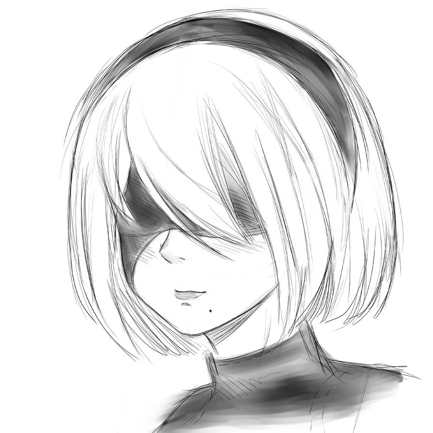 2B from NieR Automata sketch by Ca1200Stueck on DeviantArt