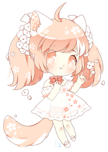 SPARKLE CHIB: sakura blossom floral puppy