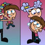 Emerald's best friends hugging Timmy