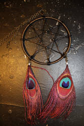 Nontraditional Dreamcatcher: Wire and Peacock