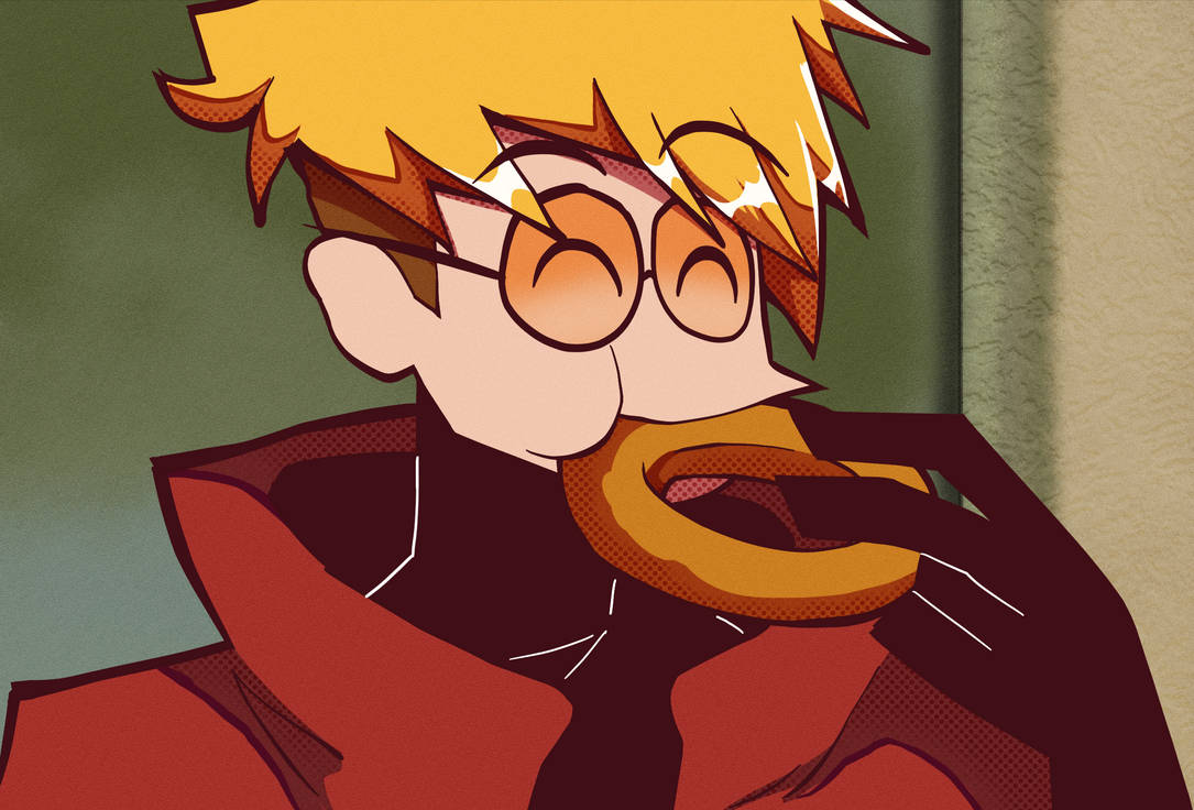 Vash loves donuts by KrispyKrimpy on DeviantArt