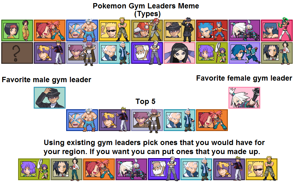 Pokemon Gym Leaders Meme By 11bluerose11 On Deviantart.