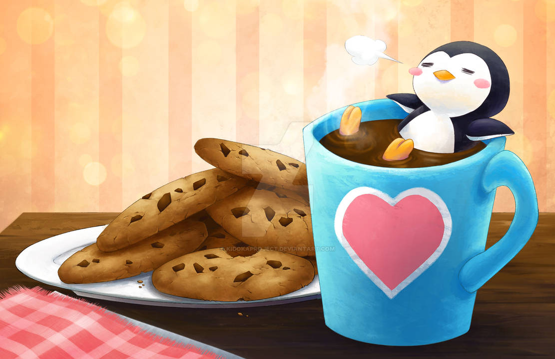Coffee n' Cookies - Lazy Penguin