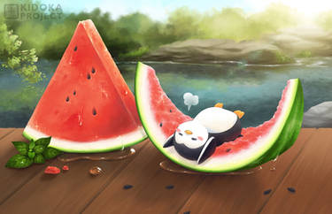 Summer Watermelon - Lazy Penguin