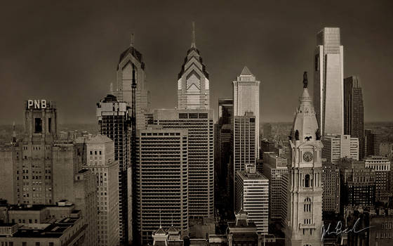 Philly Skyline 2008 - BW