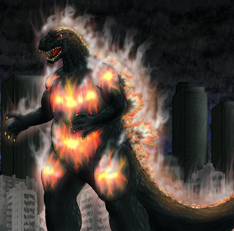 Godzilla Fire Form Burning Godzilla by EricMHE on DeviantArt