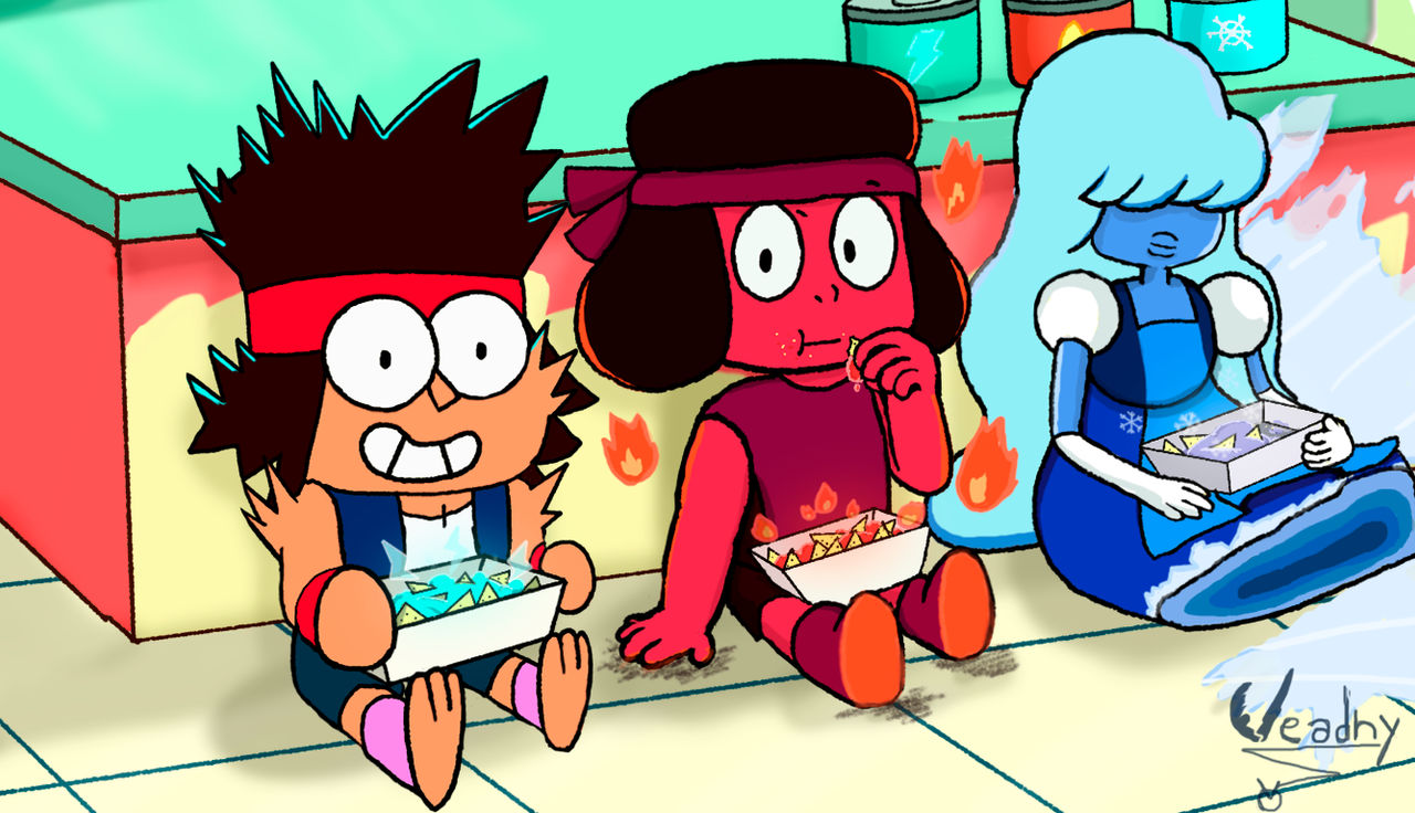 lighting nachos with Ruby and Sapphire
