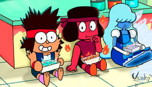 lighting nachos with Ruby and Sapphire