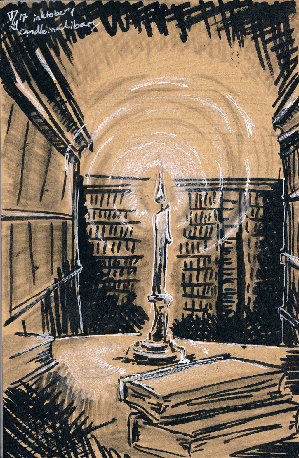 Wood library candle