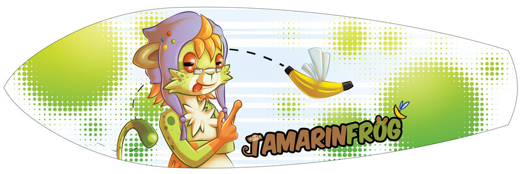 Tamarinfrog Longboard artwork