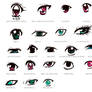 Different manga eye styles