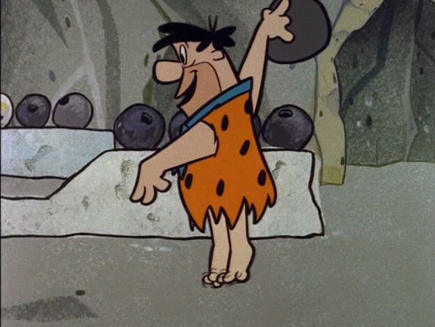 Fred Flintstone bowling