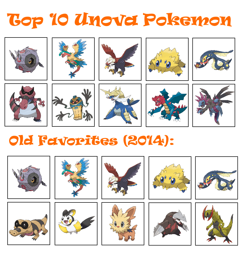 Top 10 Unova Pokemon - Old vs. New by Gecko-Comics on DeviantArt