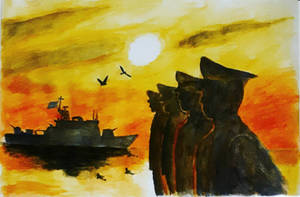 silhouette of Navy Army