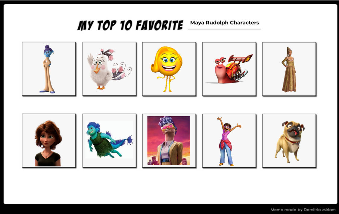 My Top 10 Favorite Maya Rudolph Characters by CuddlesCarrots on DeviantArt