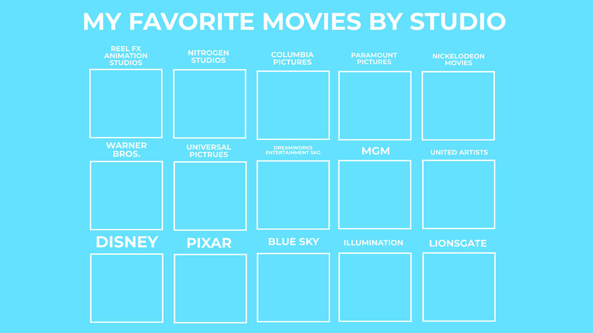 My Favorite Movies By Studio Template by CuddlesCarrots on DeviantArt