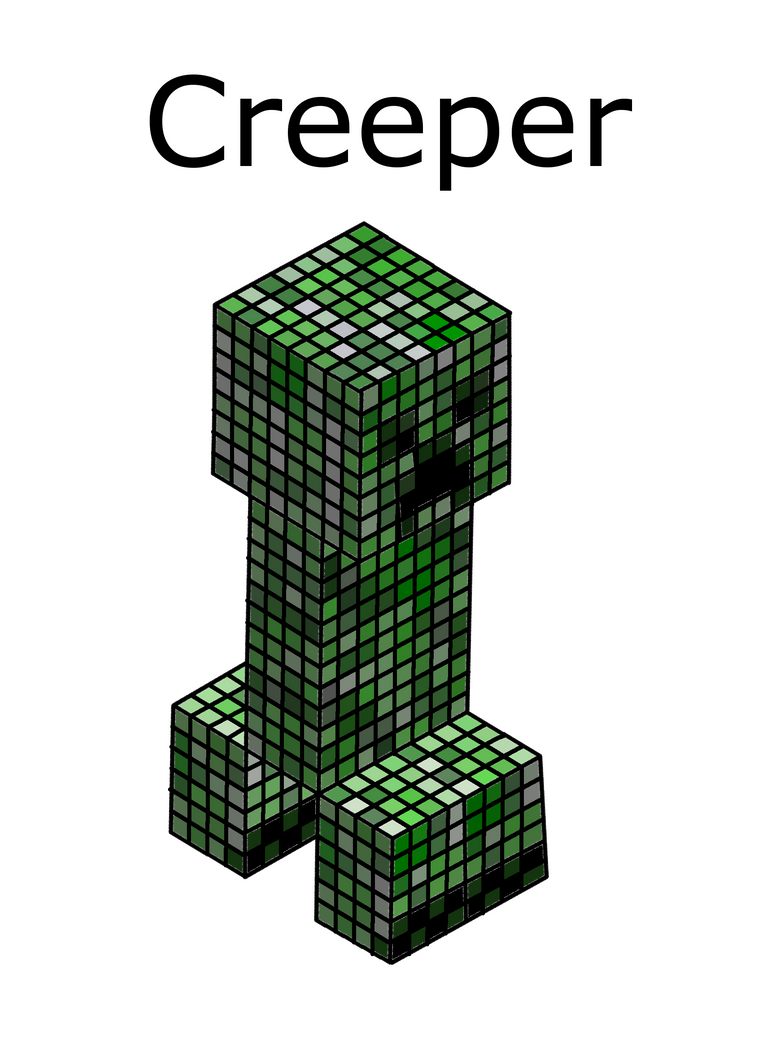 Spreadsheet Pixel Art Minecraft Creeper.