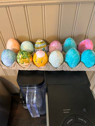 Painted plastic Easter eggs