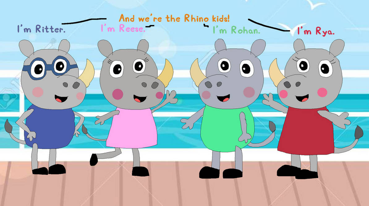 Peppa X Rohan Four Peppa Pig Rhinoceros Characters on the Cruise by ...
