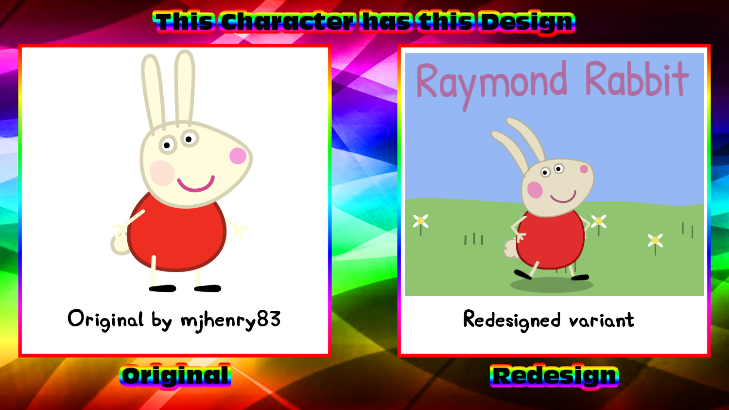 Raymond Rabbit (Original vs. Redesign) Template by PieraPigandFriends ...