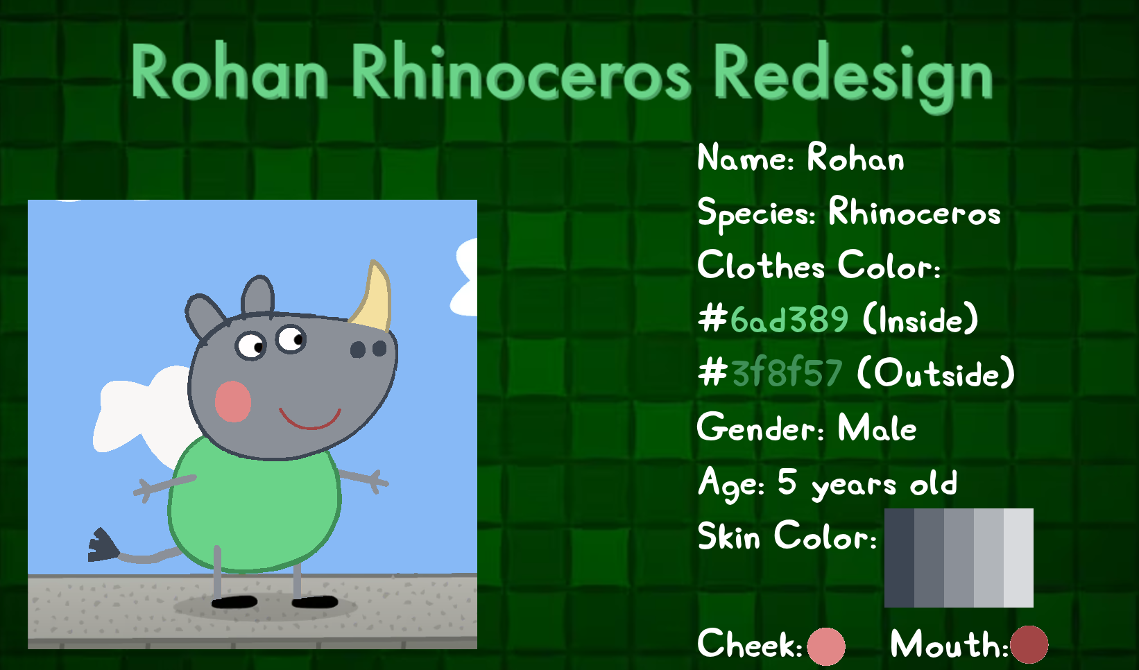 Peppa X Rohan Peppa Pig: The Redesigned Era - Rohan Rhinoceros by PieraPigandFriends ...