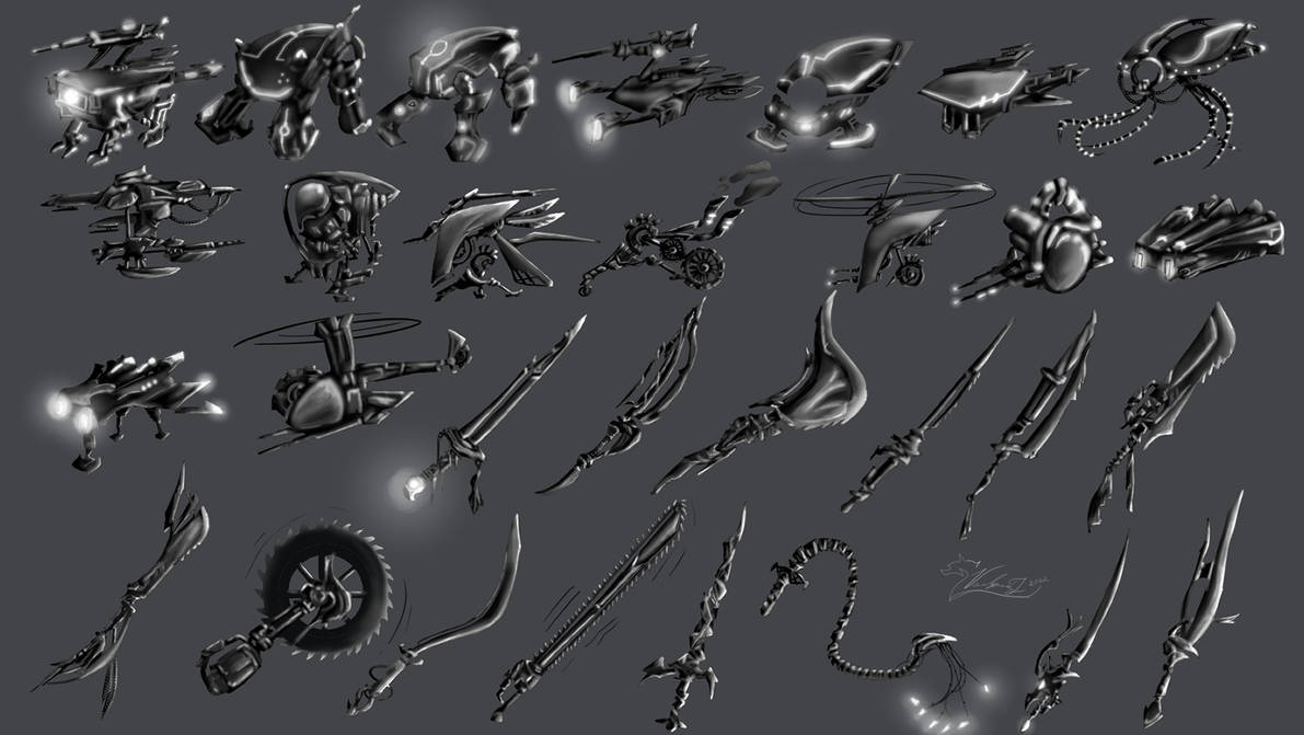 Fantasy and Futuristic Prop Design 30 silhouettes by DarkValkyrieArt on ...