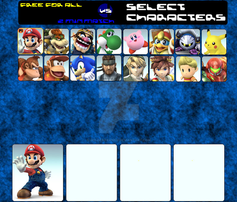 SSBB Character Select Menu