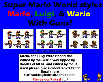 Super Mario World Gun Sprites