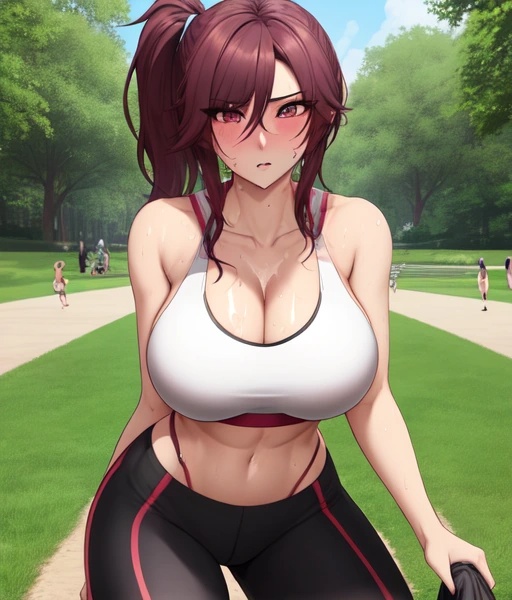 sexy anime girl in sports bra by kazuma0000 on DeviantArt